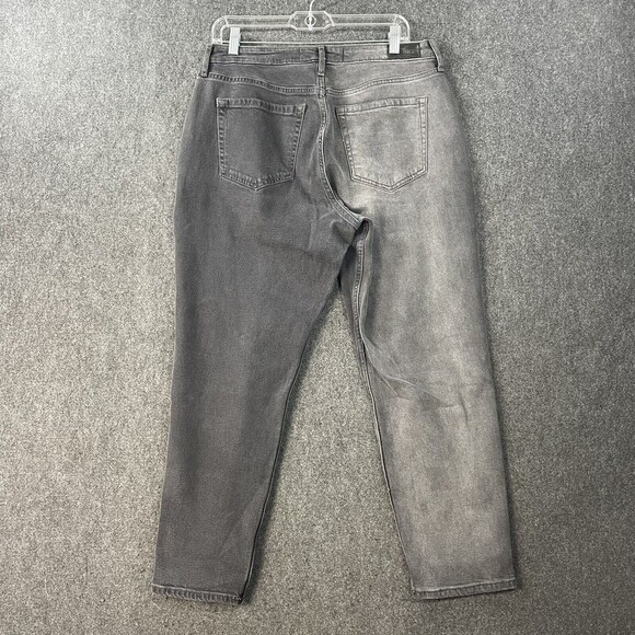 Hollister Curvy Ultra High Rise Mom Jean Women’s 15R Black Gray Stretch Two Tone - Picture 4 of 10